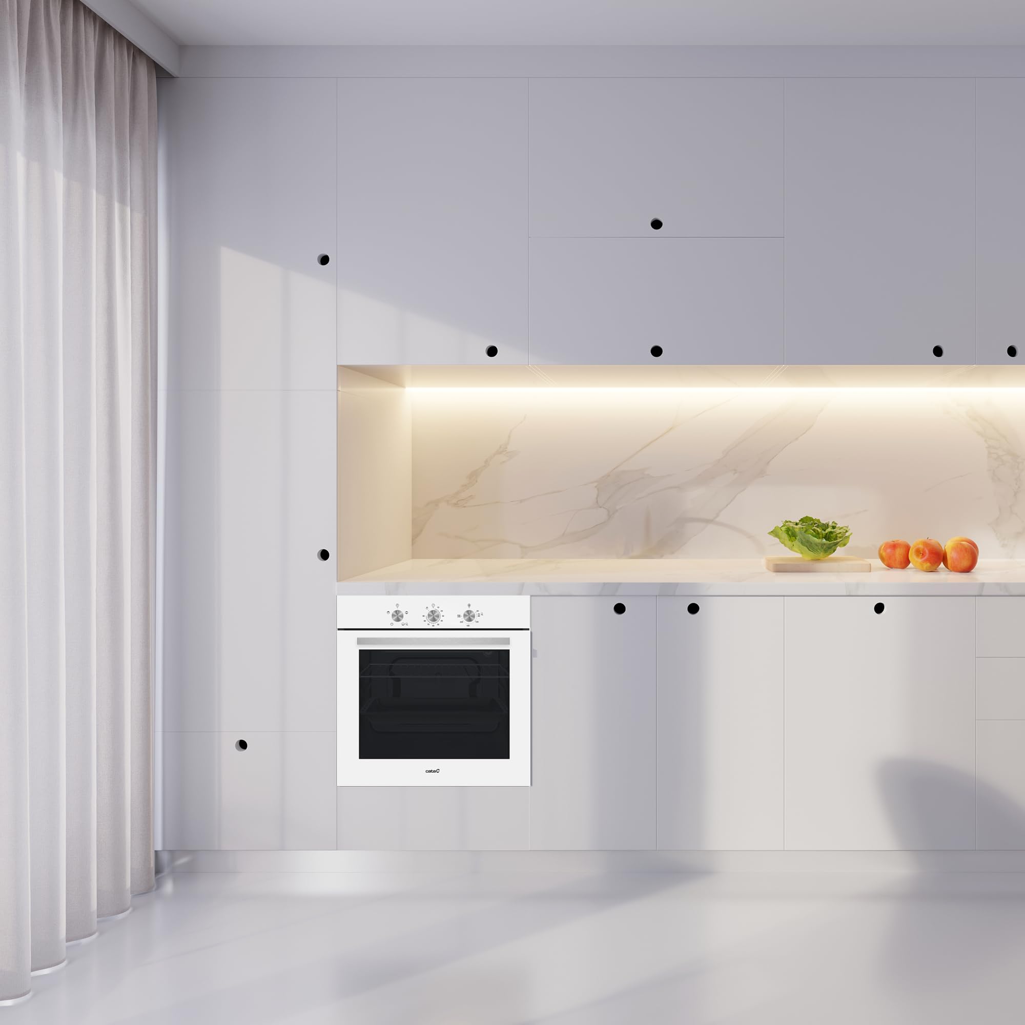 Image secondaire de Four statique CATA SES 6204 WH - 4 fonctions, 66L, Programmateur mécanique, Blanc