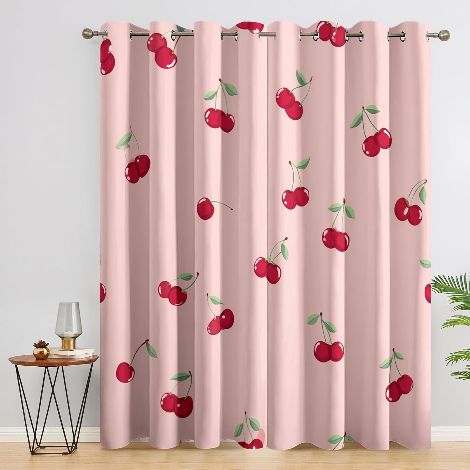 Rideau occultant cerisier 2 pièces isolant thermique 75x166cm