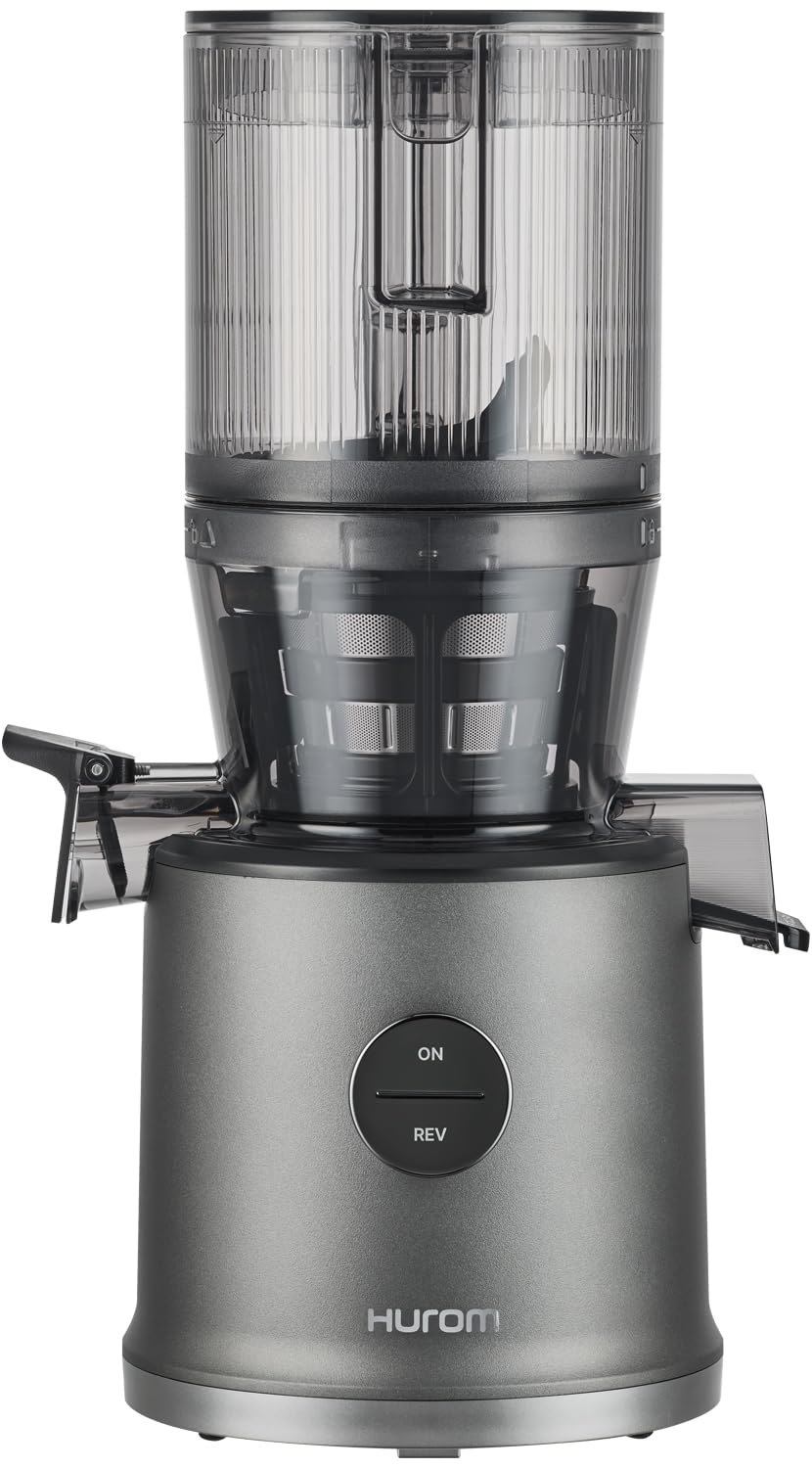 Hurom H80-ST Neuer Slow Juicer | Elektrische Kaltpresse | Entsafter für Gemüse & Obst | 2.2L Kapazität | Automatische Entsaftungsfunktion | BPA-frei | 15 Jahre Garantie | 200W | (Titangrau)
