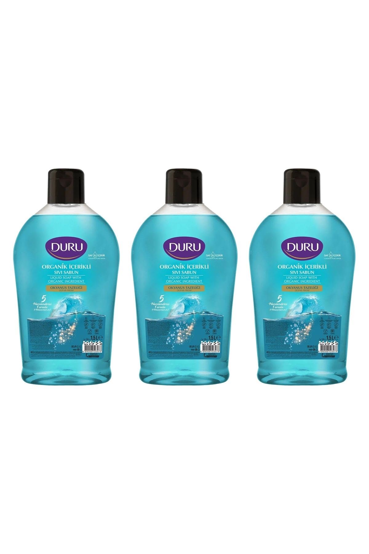 Duru Organik İçerikli Okyanus Tazeliği Sıvı Sabun, 1500 ml, 3'lü Paket