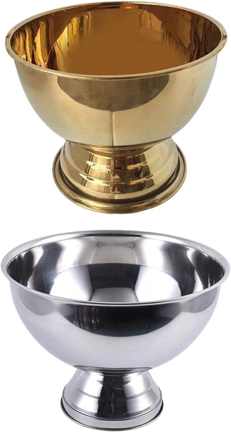 Yajuyi 2xStainless Steel Metal Bowl Champagne Ice Bucket Punch