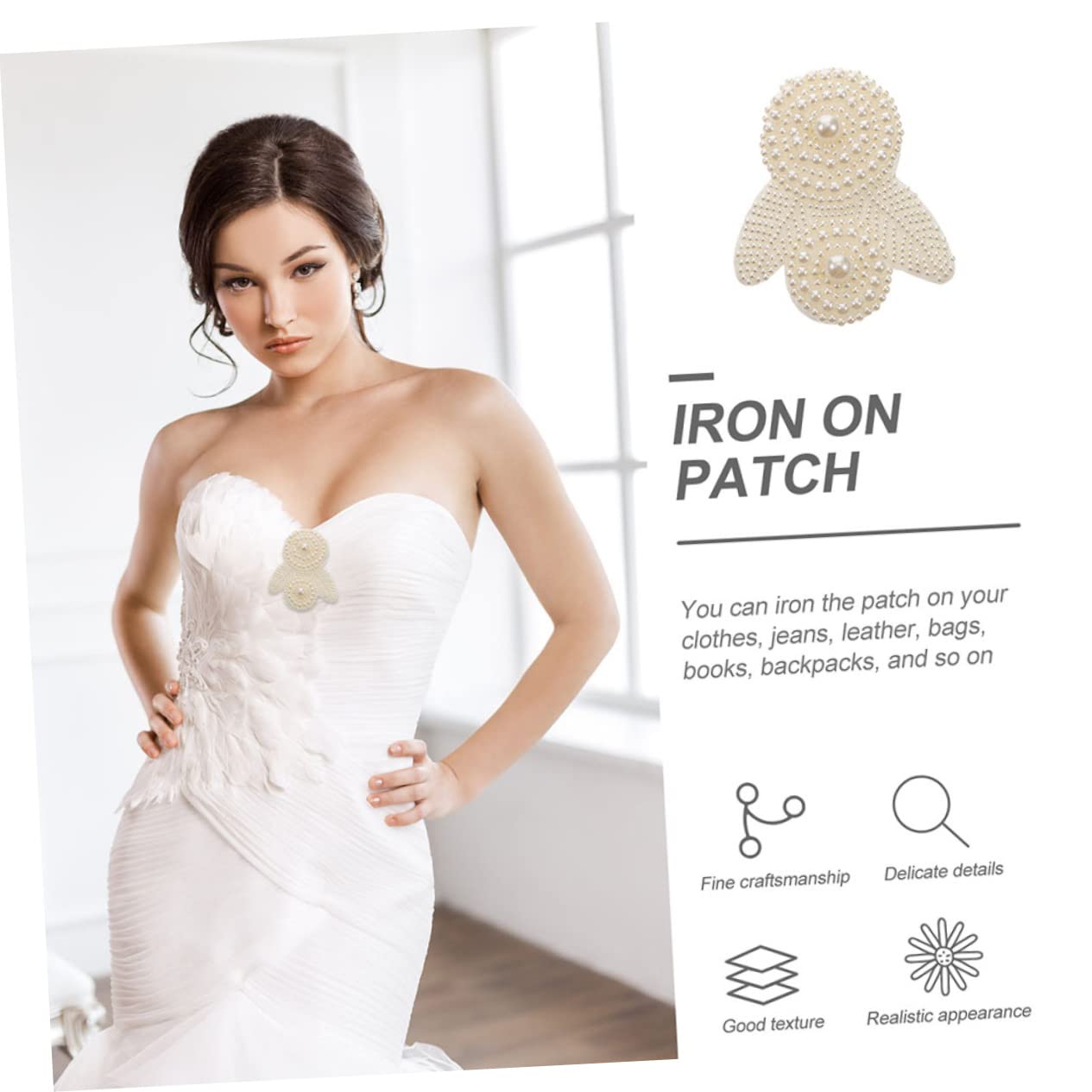 Lurrose Lot De 4 Patchs De Réparation Pour Vêtements Patchs Décoratifs Pour Chapeaux Pour Robe De Mariée 2 Pièces X 4