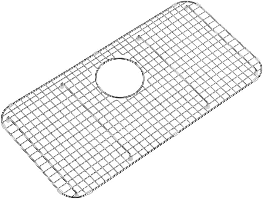 27.2 in. x 13.5 in. Rear Drain Kitchen Sink Bottom Grid with Supersoft Silicone Feet in 304 Grade Stainless Steel