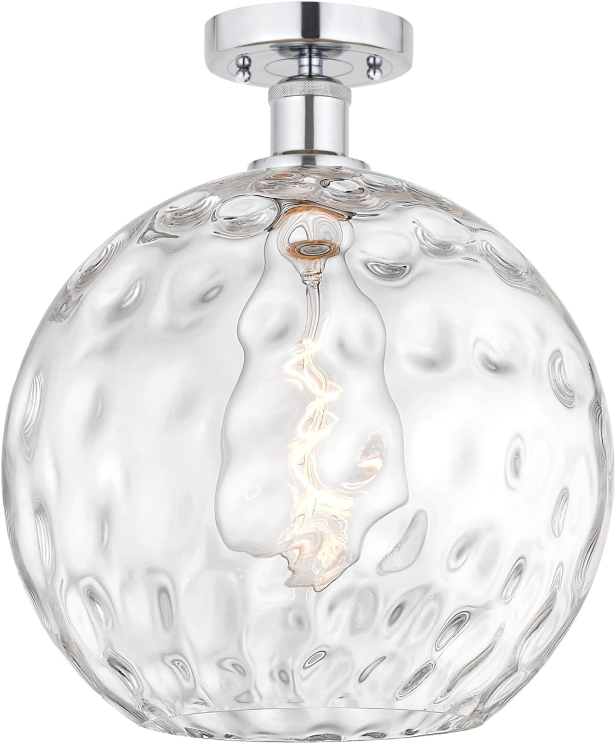 Innovations Lighting Edison Athens Water Glass - 1 Light 12" Semi-Flush Mount Clear Water Glass/Polished Chrome