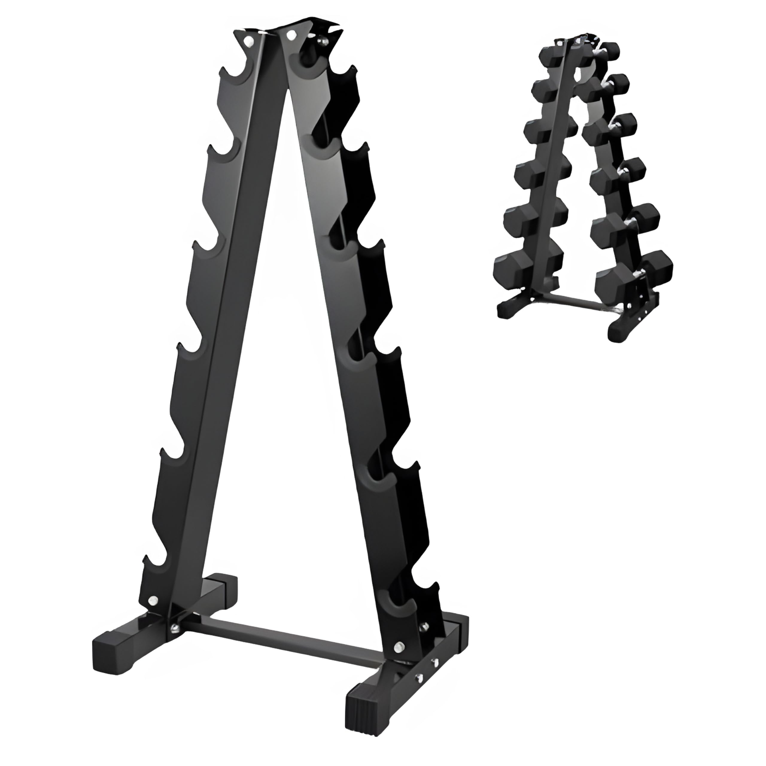 FROOBY 6 Tier Dumbbell Rack Heavy Duty Steel Weight Stand Tree, Vertical Dumbbell Rack 200KG Capacity Storage Holder A-Frame Hex Wide Dumbbell Organiser, Home Gym, Space-Saving Fitness Weight Storage