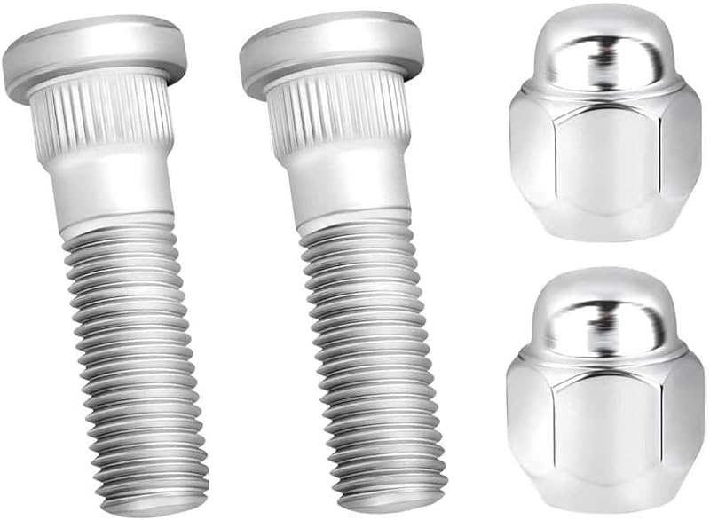 2 Set Wheel Stud Bolt Kit,M12x1.5 Wheel Bolts & Wheel Lug Nuts OEM#52950-14140,52950-M1000 for Front/Rear Wheel,Compatible with Hyundai Santa Fe Sonata,Kia Rio Sportage (2PCS)