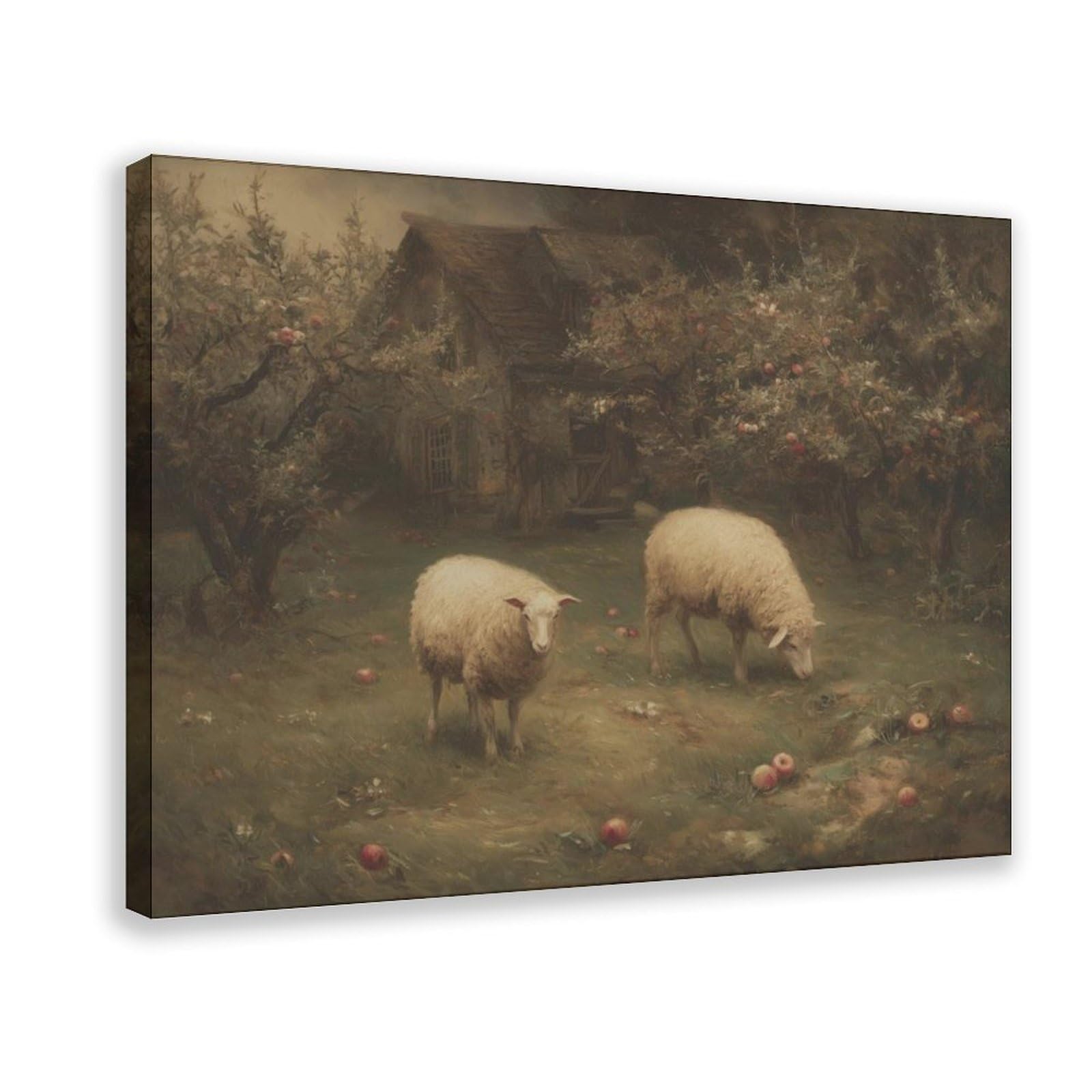 HOHHMY Sheep Eating Grass Poster Canvas Poster for Office Decor Gift