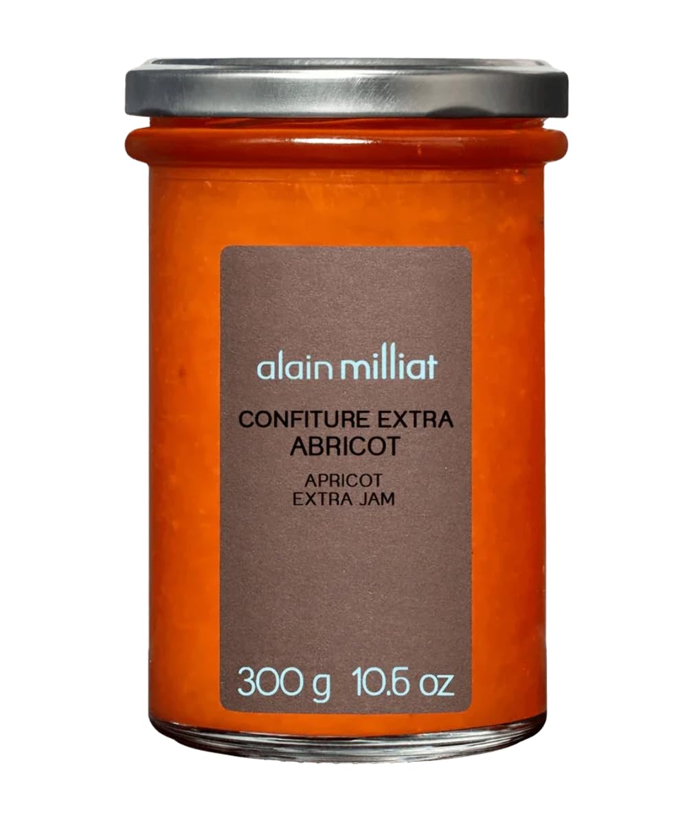 Alain Milliat Apricot Bergeron Jam, 10.6 Oz, (One 300g Glass Jar) | GMO-Free | Imported from France