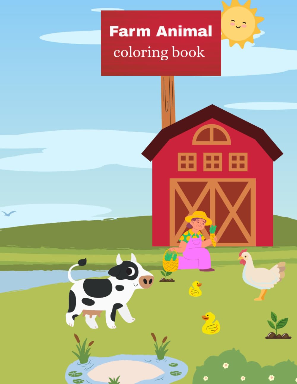 Farm animal coloring book for kids: cute farm animals | Big simple drawings | perfect for early learners
