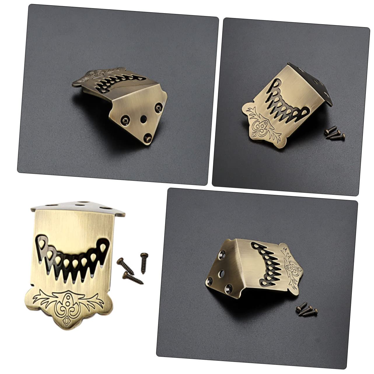 ibasenice 4pièces Mandolin Tailpiece Métal Décoratif Cordes Avec Motif Plume Accessoire De Réparation Pour Mandolin