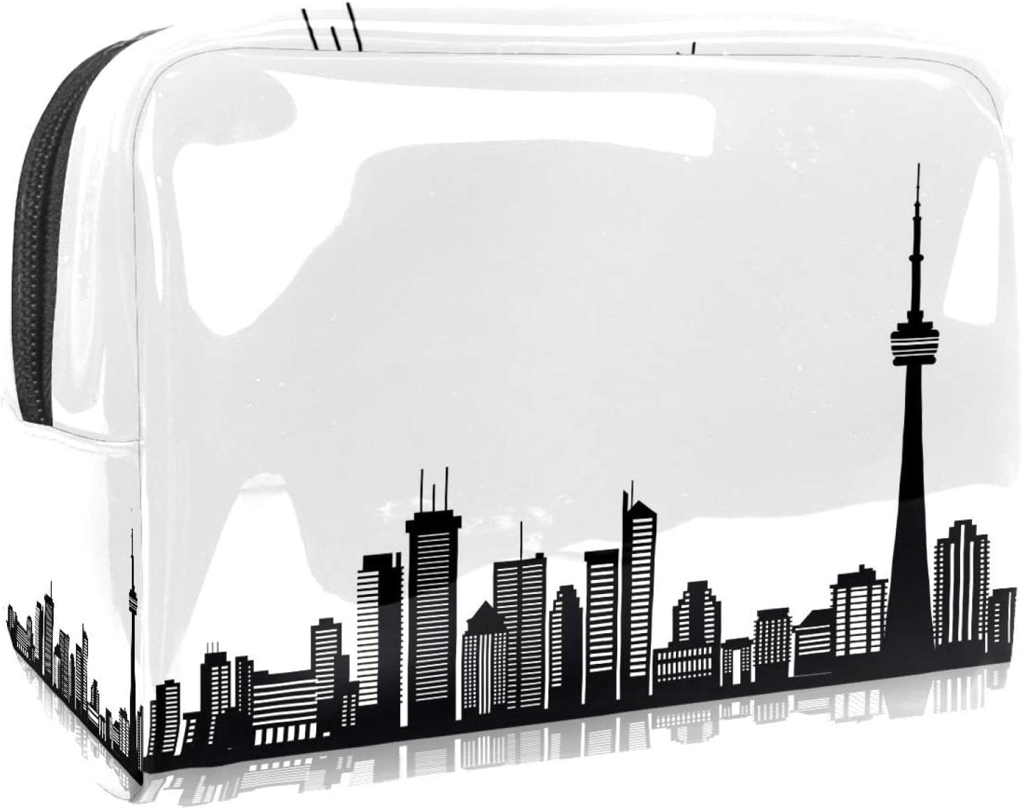 Cosmetic Bag for Women Canadian Toronto Black White Travel Toiletries Bags Large PVC Makeup Handy Pouch Organiser with Zipper