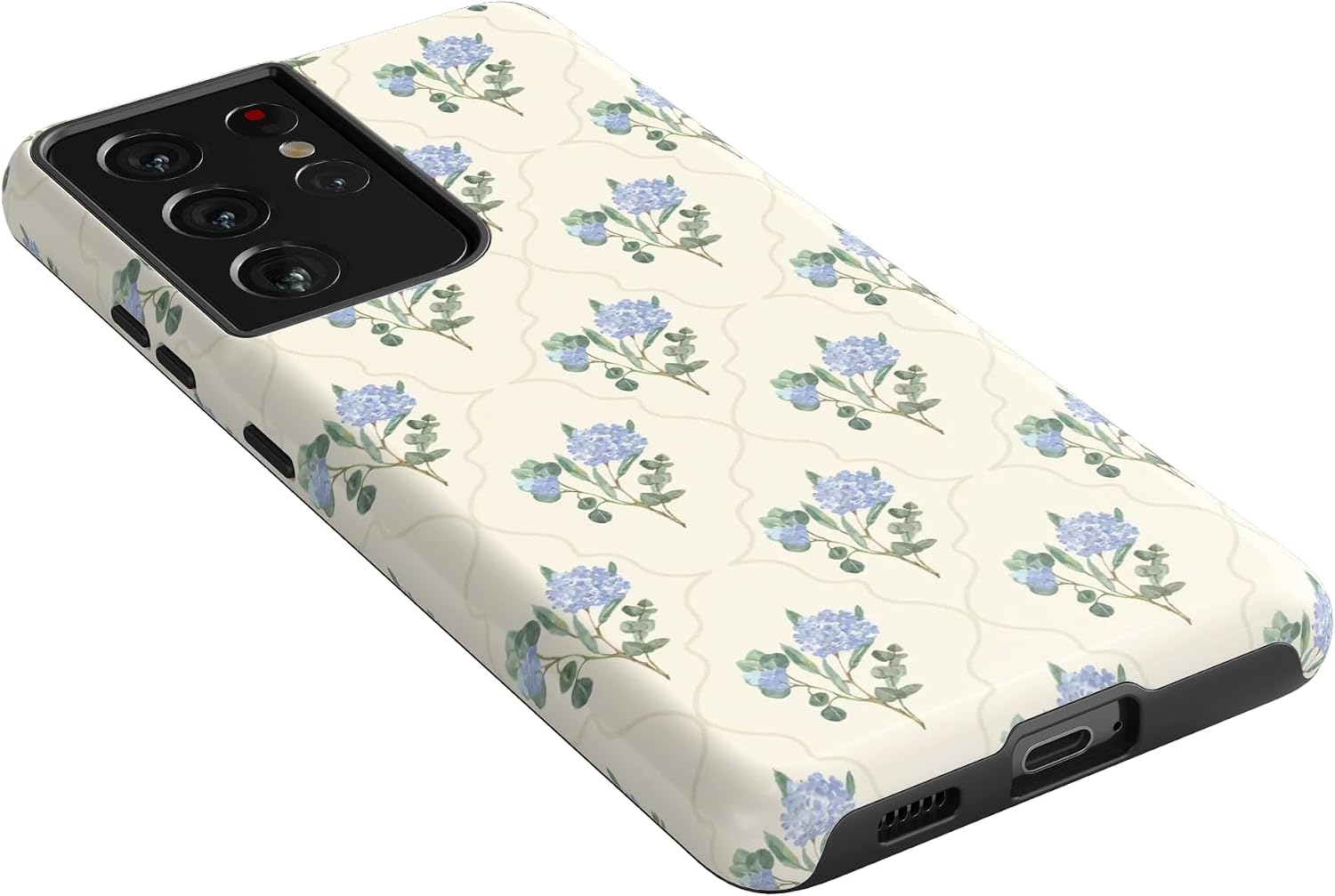Casely Galaxy S21 Ultra Case | Vintage Garden | Blue Hydrangea | Essential Slim Dual-Layer Protective Design