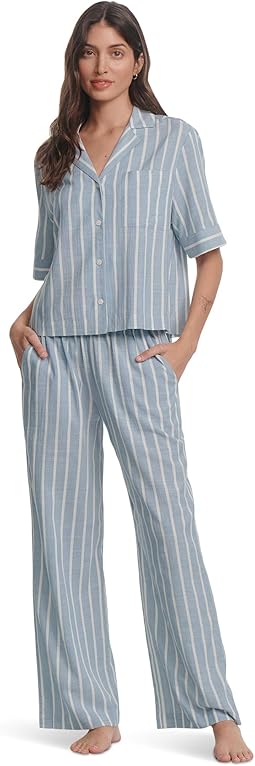 Nautico Relaxed Short Sleeve Pants Pajama Set