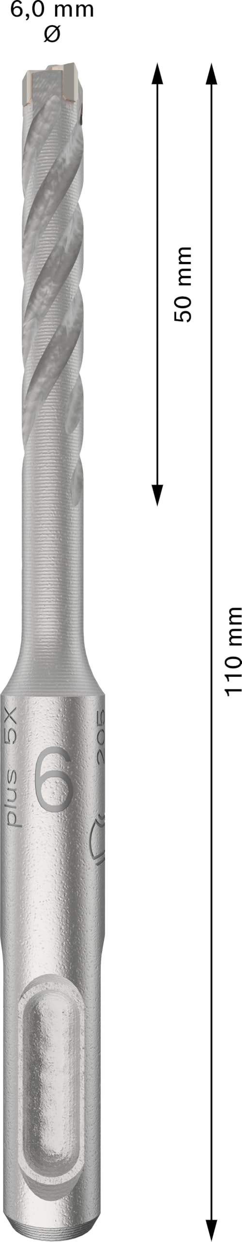BOSCH 2608833891 - Broca SDS-PLUS-5X: 6 x50 x110: 10 uds