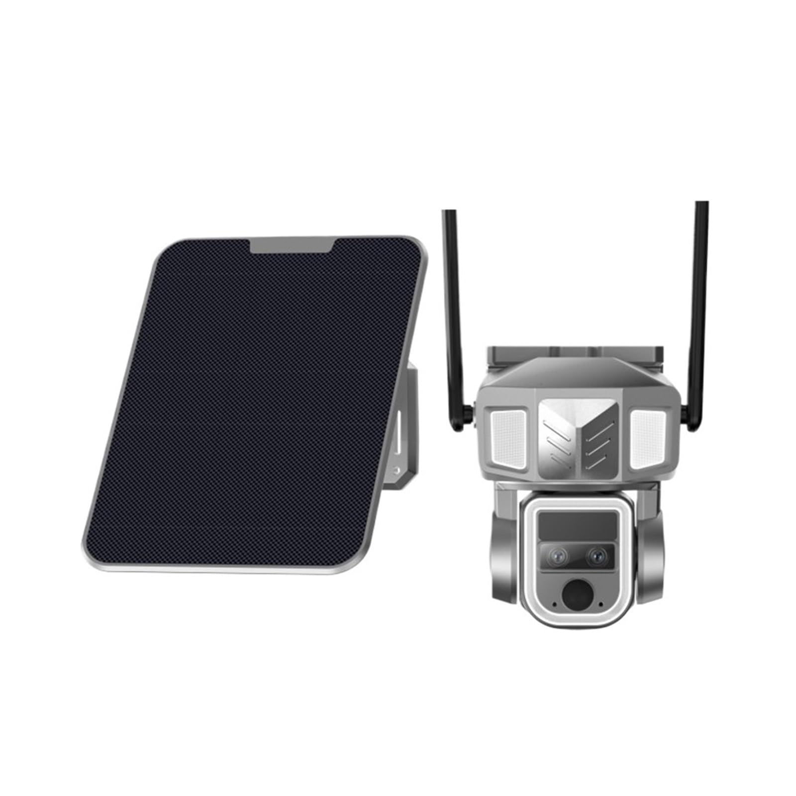 Cámara de seguridad, Cámara panorámica de seguridad CCTV for exteriores, cámara alimentada por batería Solar, luz inundación, alarma sirena, 2K, 8MP, 4G, , Zoom 20X, lente Dual(4G Add 128GB Card)