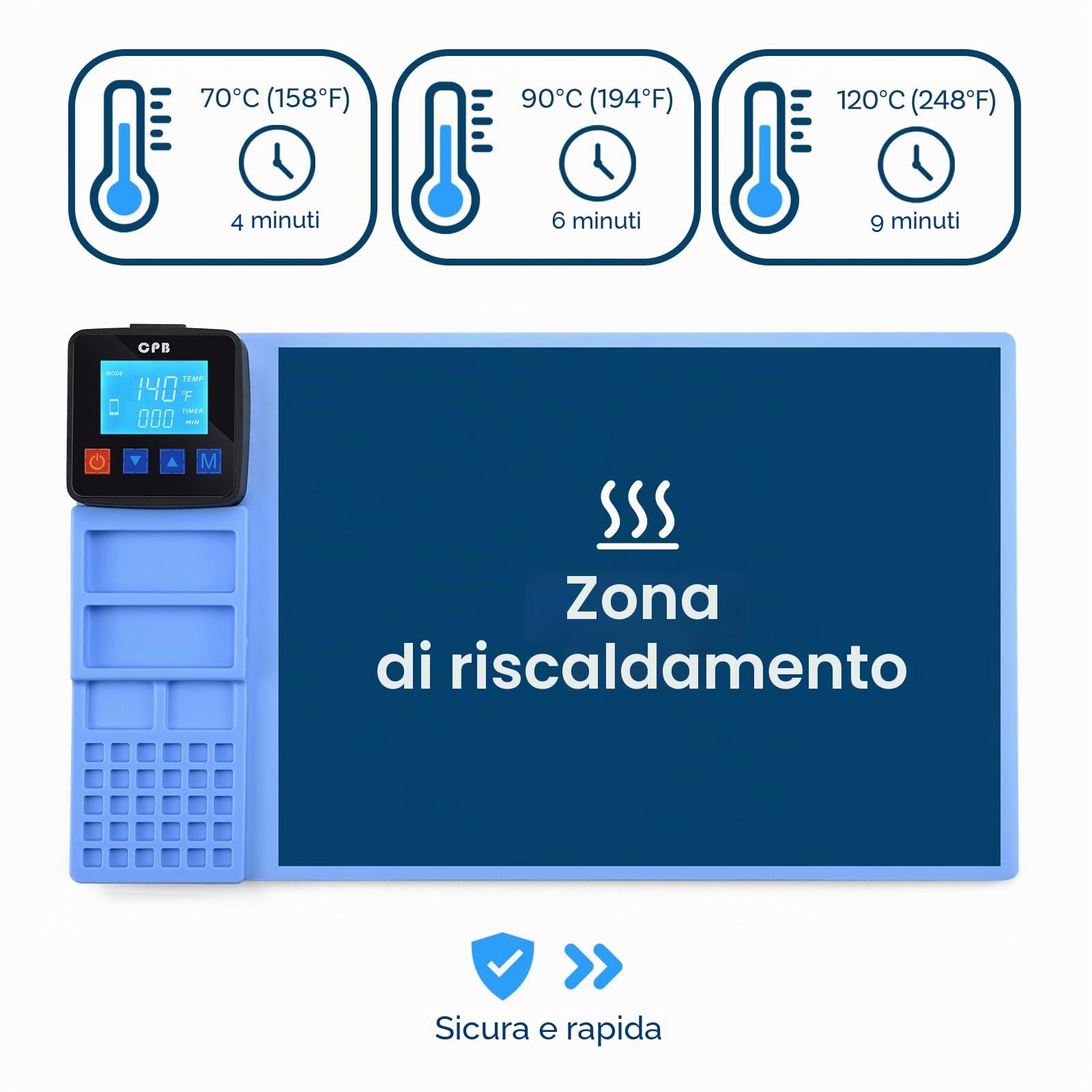 MMOBIEL Schermo LCD Riscaldamento Pad Smartphone e Tablet - Schermo LCD Separatore Piastra - 38 x 22 x 0.7cm
