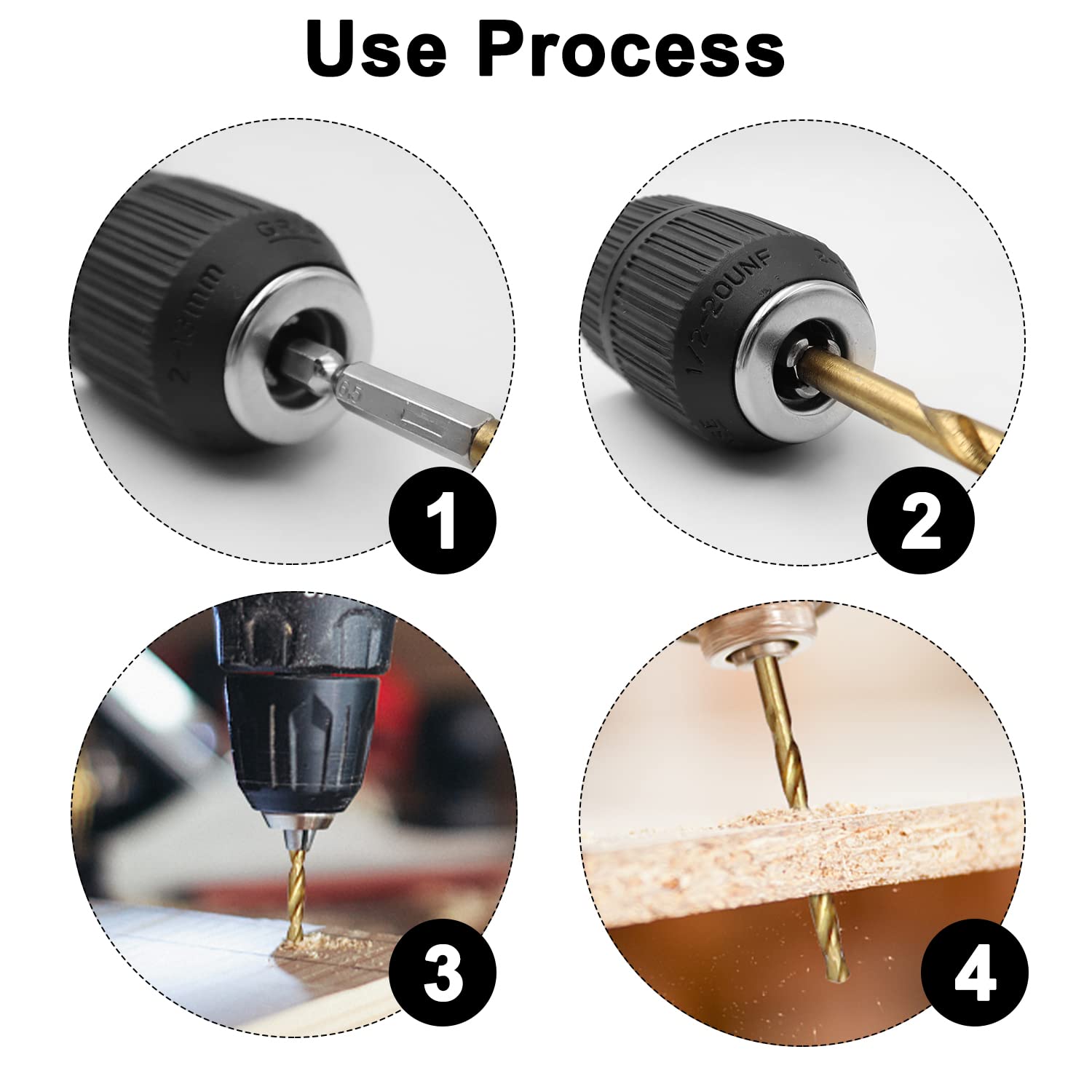 PUNTE PER TRAPANO ACCIAIO TITANIO COBALTO Per Metallo Set 5 Pz 10 Mm - Foto 13