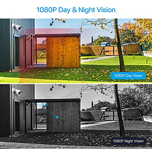 Zosi H.265+ Full 1080P Home Security Camera System Outdoor Indoor, 5Mp-Lite Cctv Dvr 8 Channel And 4 X 1080P (2Mp) Day Night Vision Weatherproof Surveillance Bullet Camera, Motion Alerts (No Hdd) #TOP4