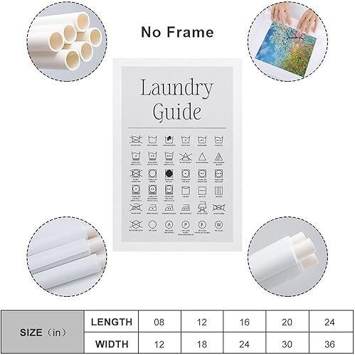 Miniatura 2 de Póster de iconos de lavandería con símbolos de lavandería, guía de lavandería, póster de pared de lavandería, póster artístico y arte de pared,
