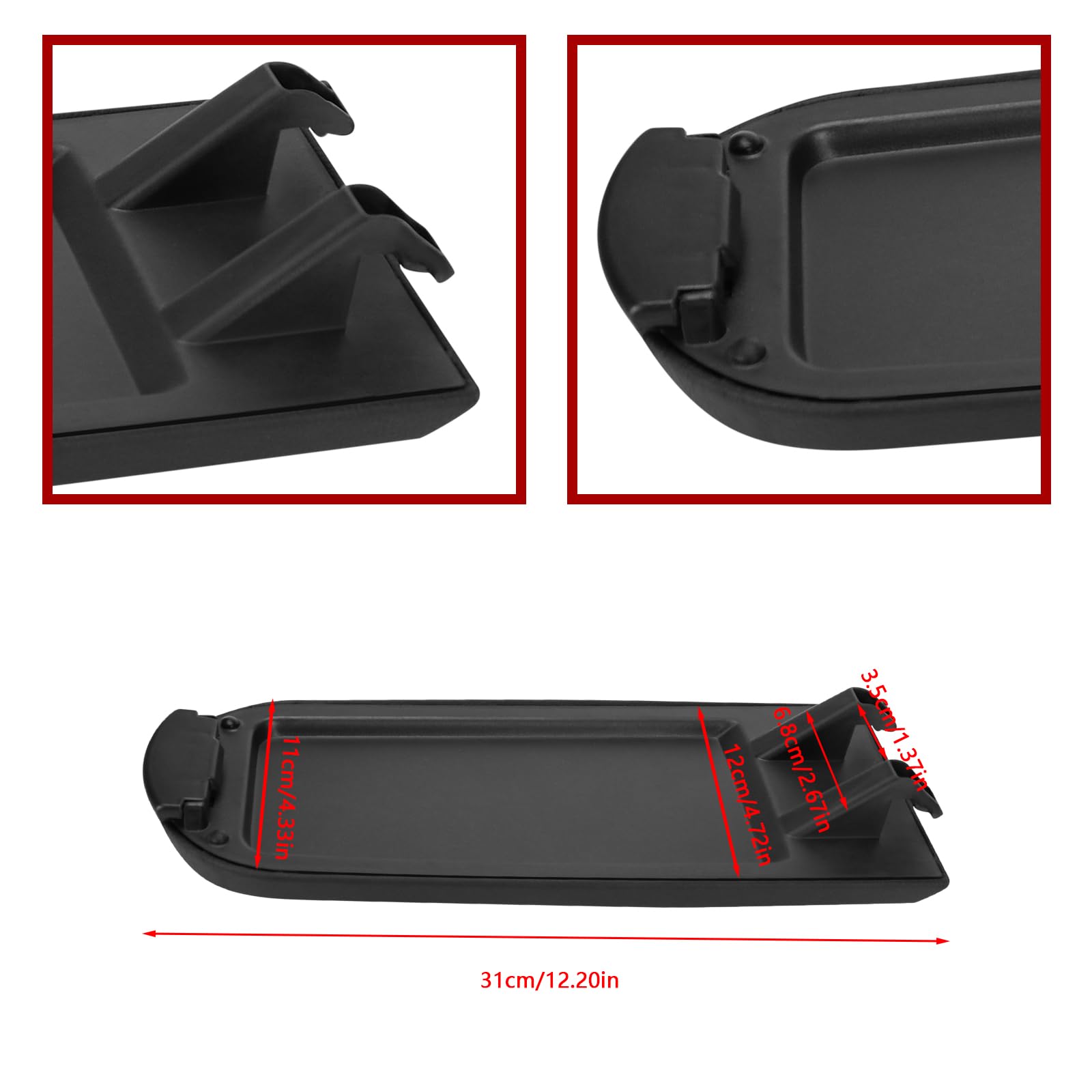 Tapa para reposabrazos compatible con VW Jetta Golf 4 MK4 Polo Bora Passat Lavida, piel sintética (negro)