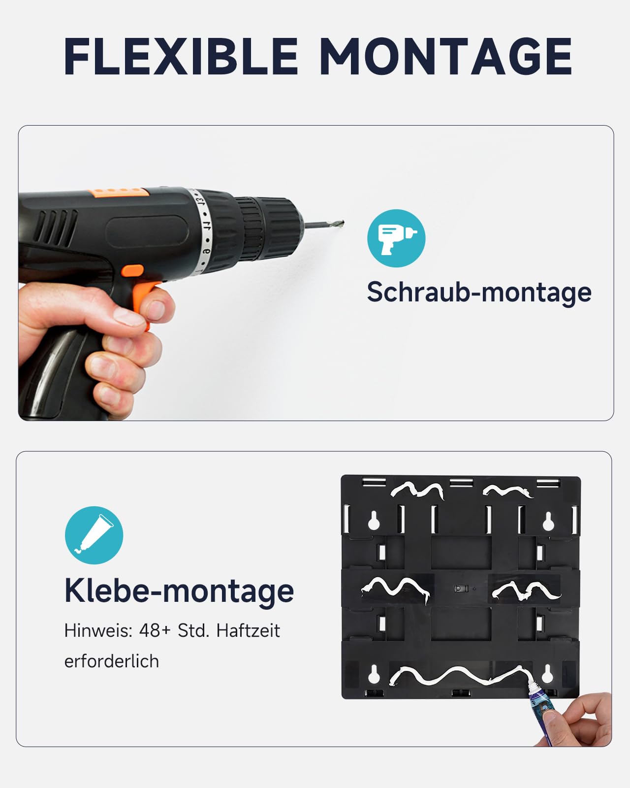 AIKE EasyPush Duschspender, Bohrfreie Wandmontage Für Shampoo & Spülung, Spart Platz, Dreifach