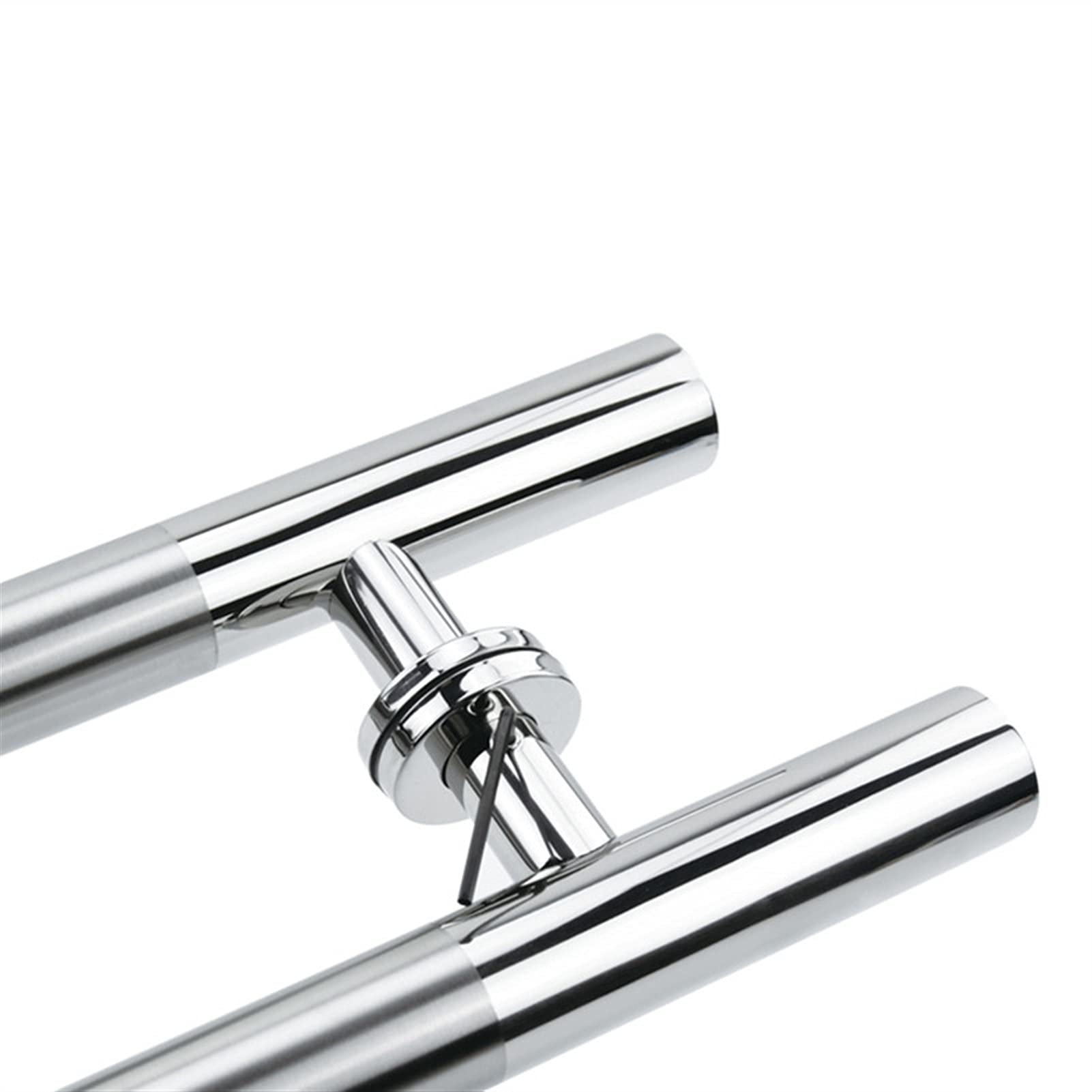 Manija de puerta de vidrio de acero inoxidable de 38 mm de diámetro, cepillada/pulida, for baño, ducha, apoyabrazos de puerta de madera, herrajes de vidrio Manilla De Puerta(BLACK,600mm long 400 holes