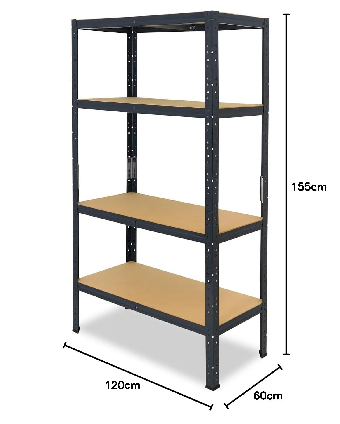 shelfplaza Home 155x120x60cm regał metalowy antracyt: 4x175kg