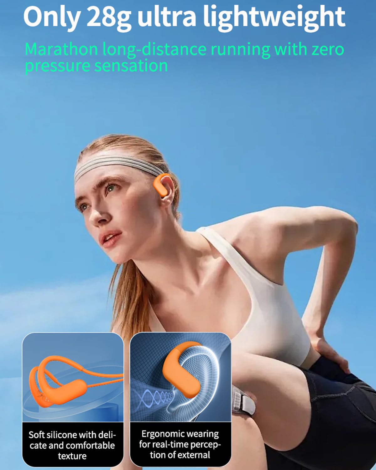 Cuffie a conduzione ossea, IPX8, impermeabili, per nuoto, con memoria da 8 GB, Bluetooth 5.4, cuffie sportive con microfono, wireless, per corsa, nuoto, ciclismo, allenamento (nero)
