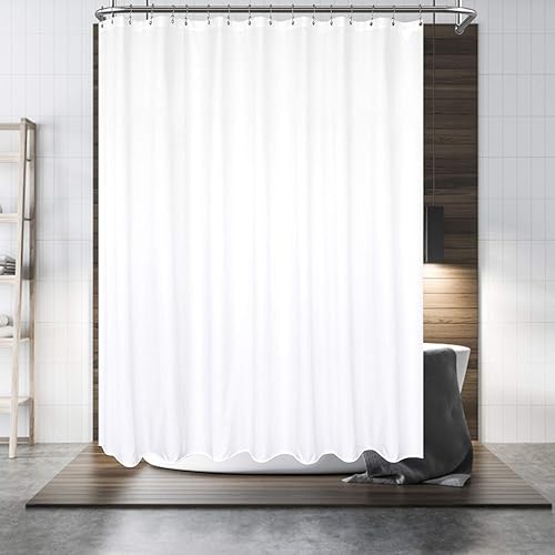 Miniatura 6 de Barossa - Cortina de ducha o forro de tela, Poliéster & Mezcla de poliéster, Blanco puro