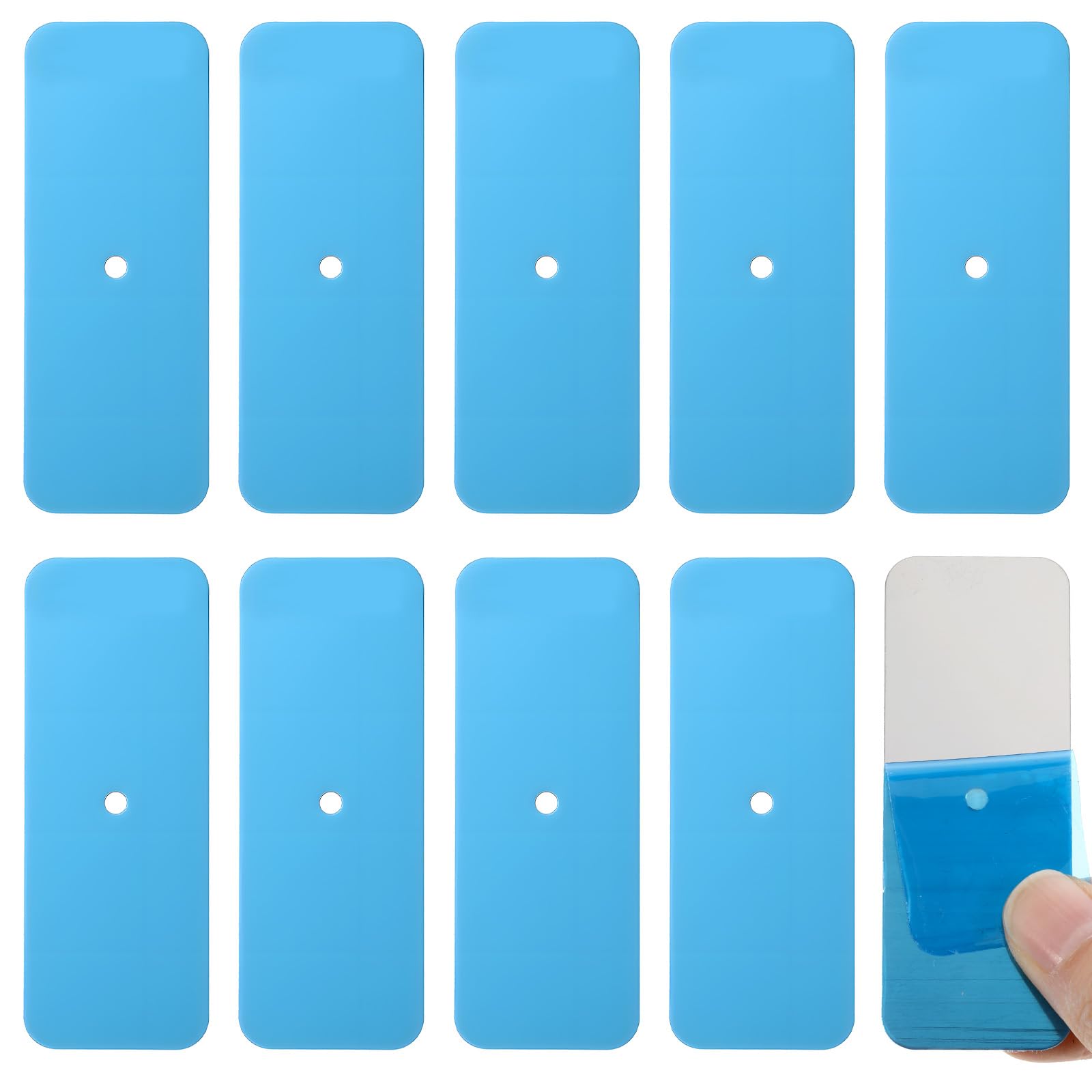 10Pcs Metal Adhesive Strips for Magnetic Under Cabinet Lights, Metal Adhesive Plate with Adhesives Backing Universal Magnetic Sticky Strips Replacement for Magnetics Under Cabinet Lighting