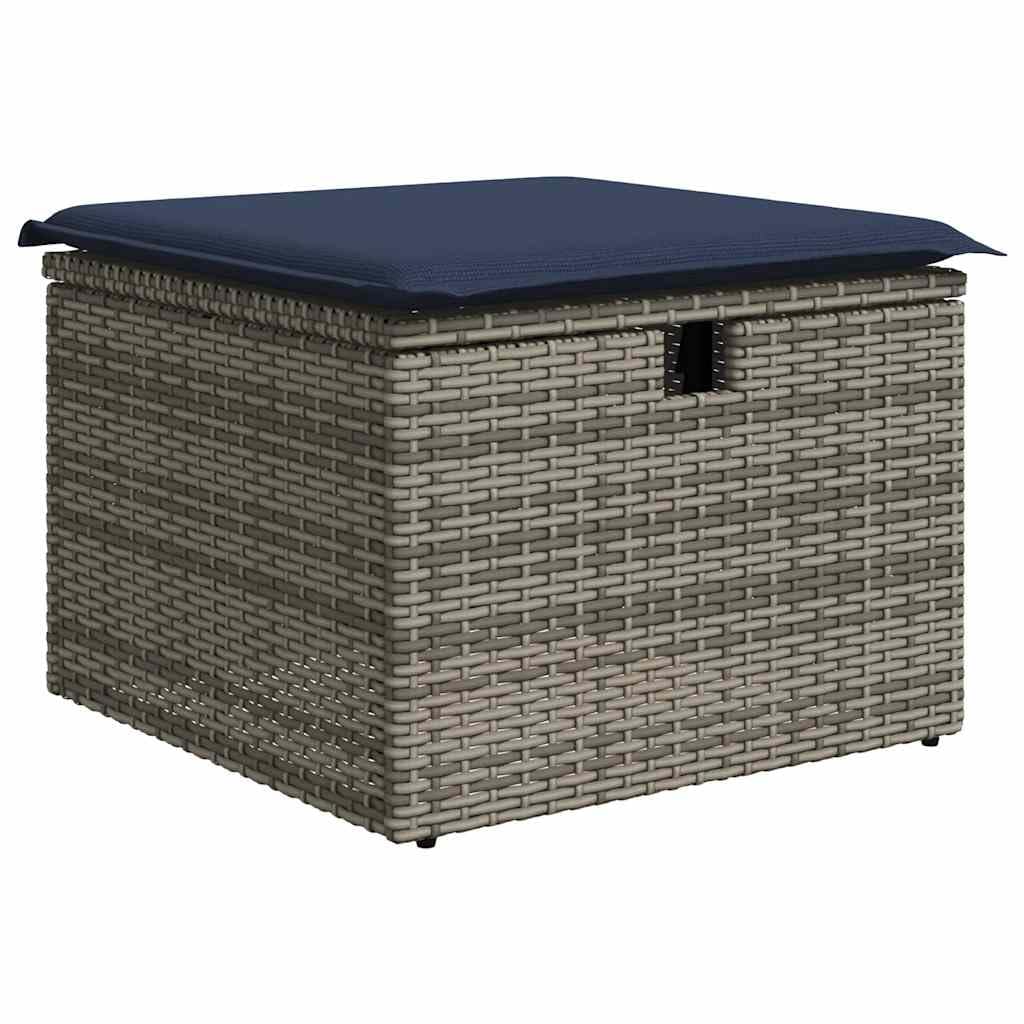 Set Divani da Giardino 7 pz in Rattan PE con Cuscini Blu Navy per Terrazza, Balcone, Patio, Veranda, Lounge, Relax, Pranzo, Ideale per Ospiti e Famiglia