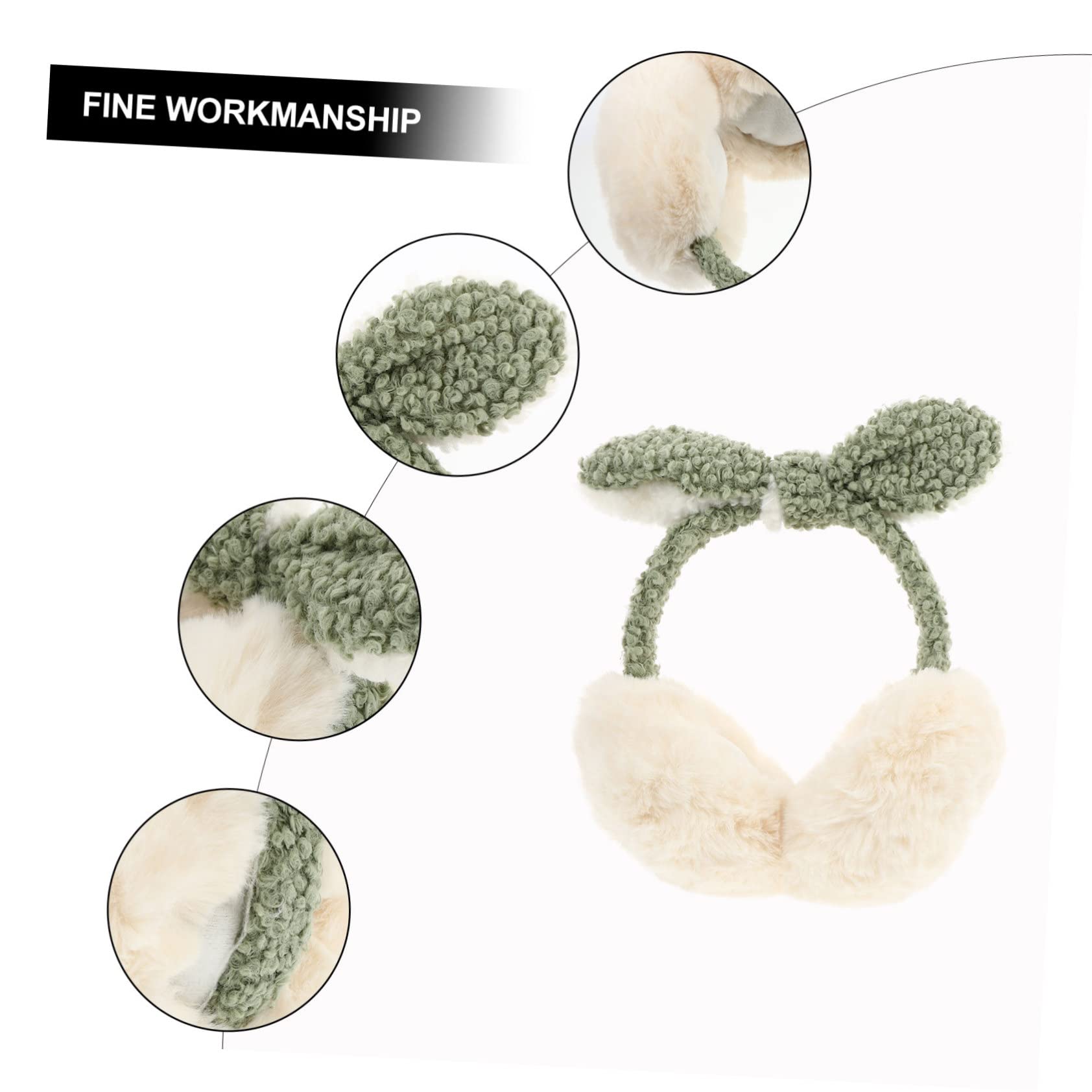 3piezas Diadema De Orejeras De Peluche Gruesas Para Mujer Diseño De Orejas De Conejo Aislantes Térmicos Para Oídos Para Invierno y Almacenamiento y Portátil