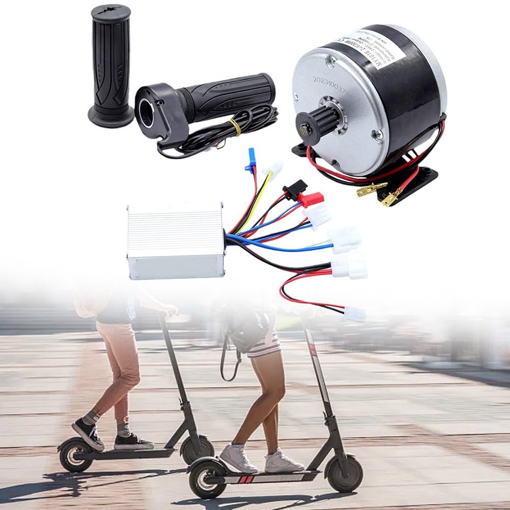 Kit de motor de velocidad de bicicleta, kit de conversión de scooter eléctrico de 24 V 250 W con agarre de goma suave para bicicletas, scooters, triciclos (controlador de 24 V 250 W)