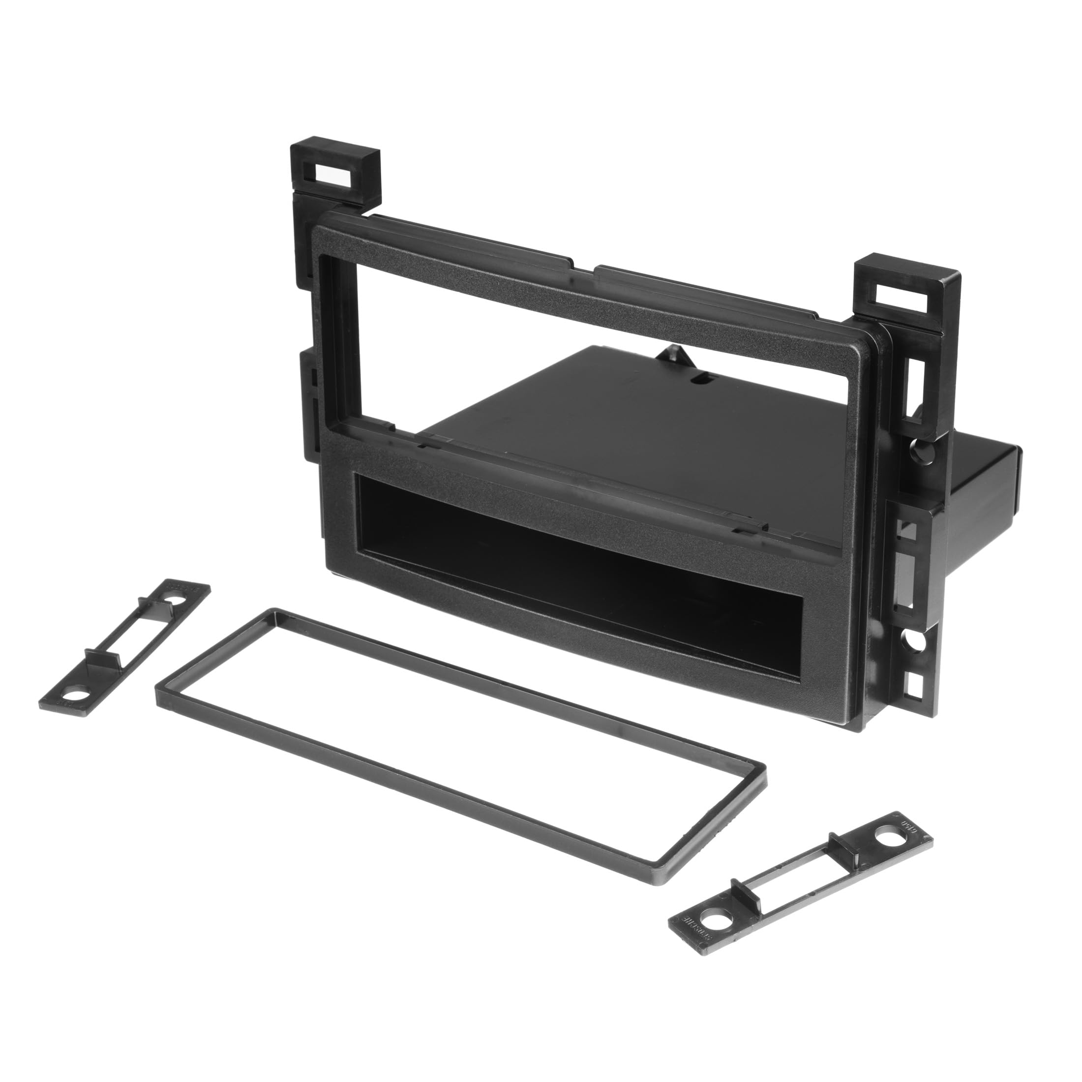 Scosche GM1587B Single DIN Radio Install Dash Kit with Pocket Compatible with Select 2004-12 Chevrolet, Pontiac and Saturn Vehicles - Aftermarket Car Stereo Installation Kit - Does Not Fit Double DIN