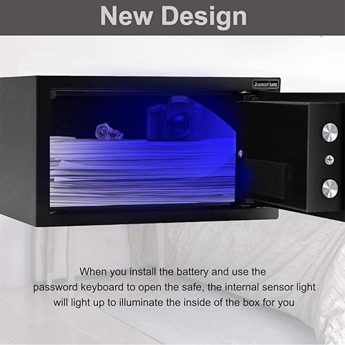 Miniatura 6 de JUGREAT - Caja de seguridad, electrónica, digital, caja de seguridad con luz de inducción, construcción de acero oculta con cerradura, diseño para