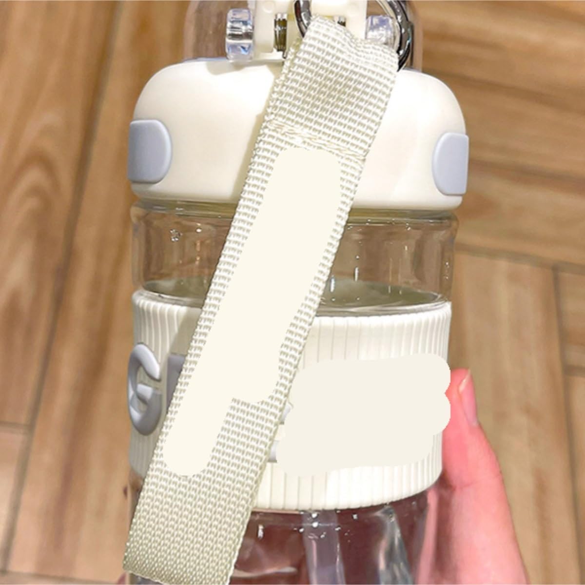 Trinkflasche Wasserflasche Einfache Buchstaben-Plastikbecher-Studenten-Sport-Wasserflasche Mit Großer Kapazität, Tragbarer Doppel-Trinkbecher Trinkflasche Fitness(Pink)