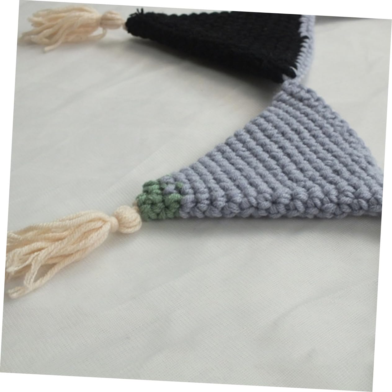 UPKOCH 2piezas Banderín De Triángulo De Algodón Mano Para Decoración De Cumpleaños y Shower Guirnalda Verde Para Habitaciones Infantiles