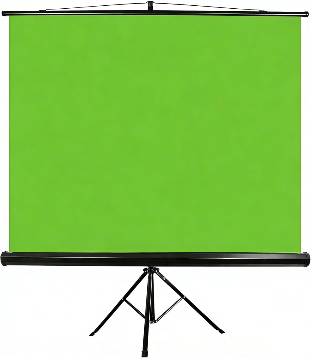 EMART Soporte de pantalla verde 79 x 71 pulgadas Fondo Chromakey plegable | Fondo portátil profesional con marco de bloqueo automático, trípode ajustable, plegado rápido diseñado para fotografía y transmisión
