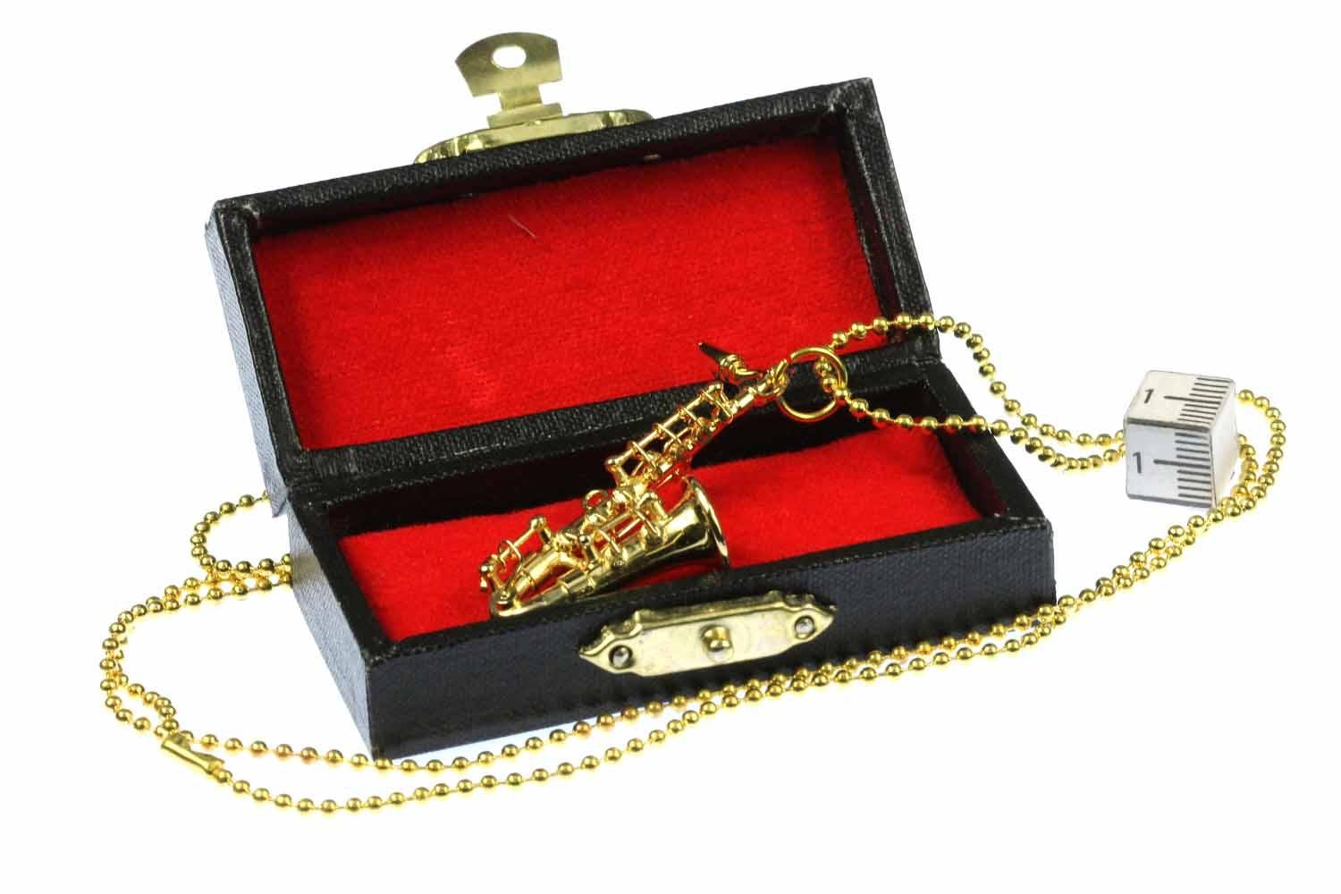 Miniblings Saxofon Kette Saxofonkette Halskette Saxophon Sax vergoldet 80cm