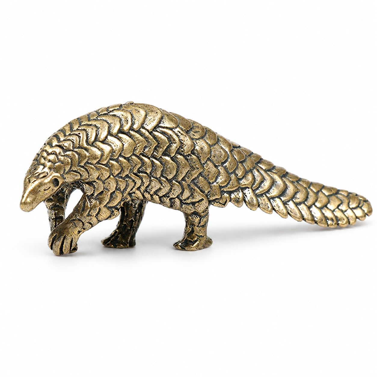 Statue pangolin en laiton miniature, statuette Feng Shui de réussite et chance
