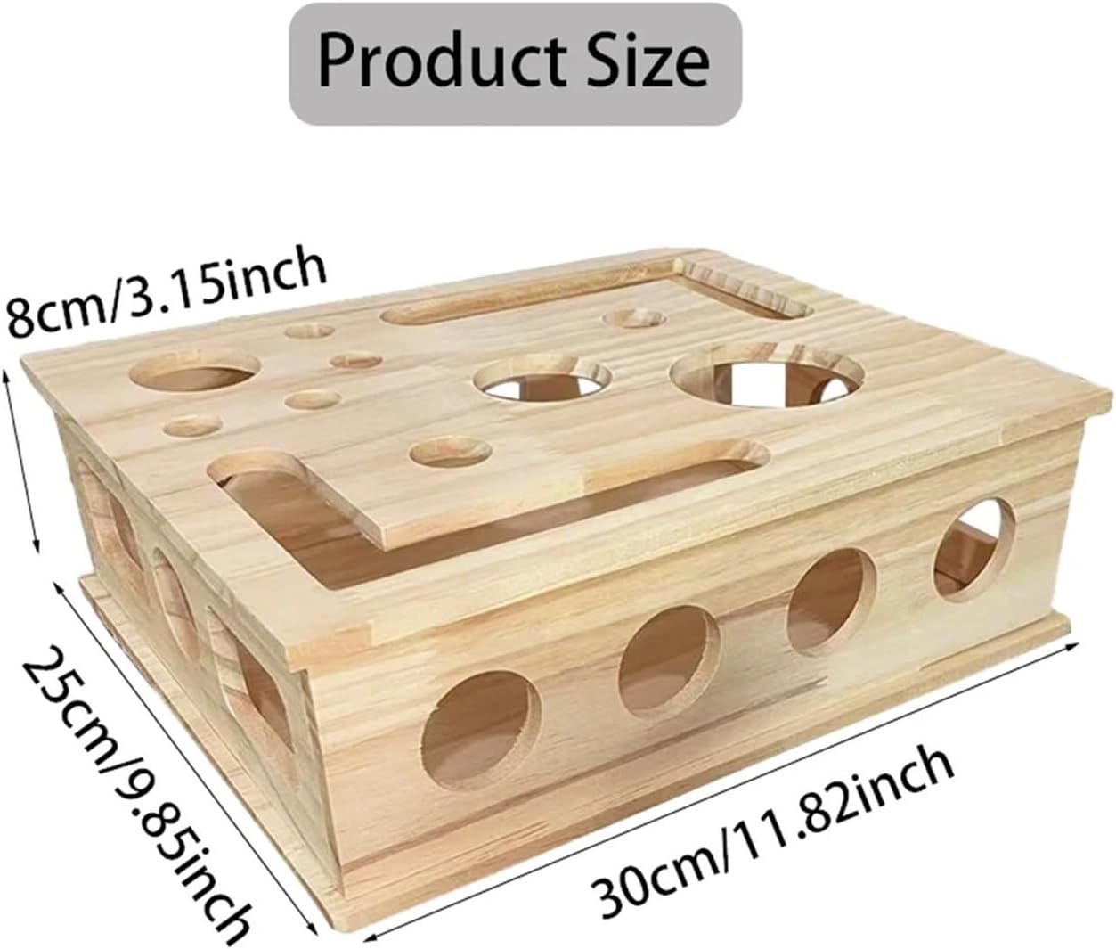 Wooden Cat Nail File Enrichment Box Scratching Smart Toy Box for Indoor Cats Stress-Free Alternative to Nail Clippers with Balls(Only Box)
