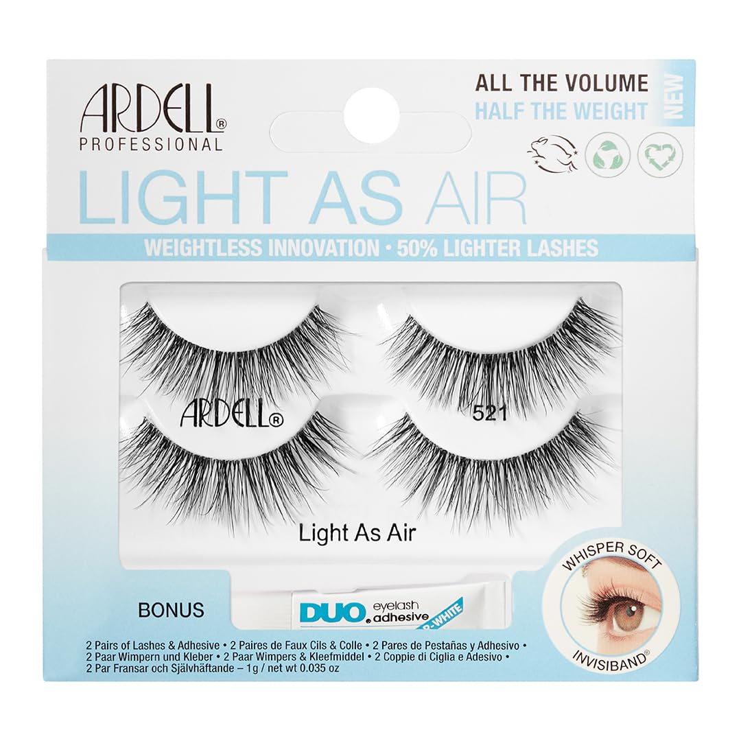 Ardell Light As Air 521 Lashes 2 Pairs + 1 gram DUO Pipette