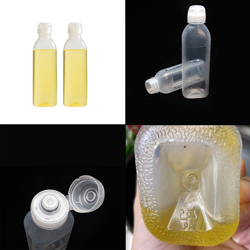 Botella de plástico para apretar, botella transparente para condimentos, con válvula de silicona antirretorno, adecuada para aceite, miel, salsa barbacoa y condimentos, botella antideslizante