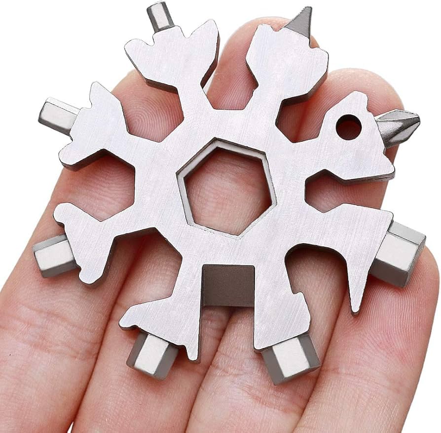 Snowflake Multitool 18-in-1 Stainless Steel Pocket Tool | Portable Wrench, Screwdriver, Bottle Opener & Keychain Tool for Home, Travel, Camping & Emergency-image-41
