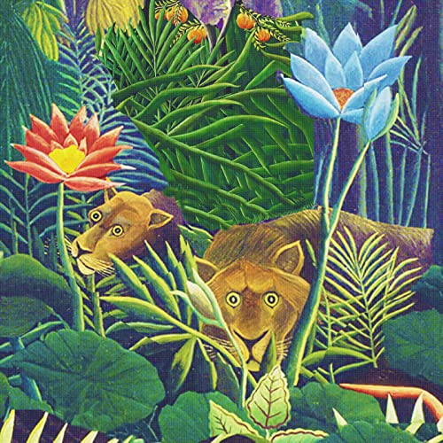 Orenco Originals 2 Lions Detail by Henri Rousseau Counted Cross Stitch Patterns