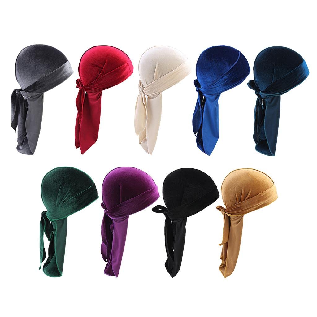 Set di 9 Cappelli Bandana in Velluto Da Uomo, Musulmani, per Chemioterapia