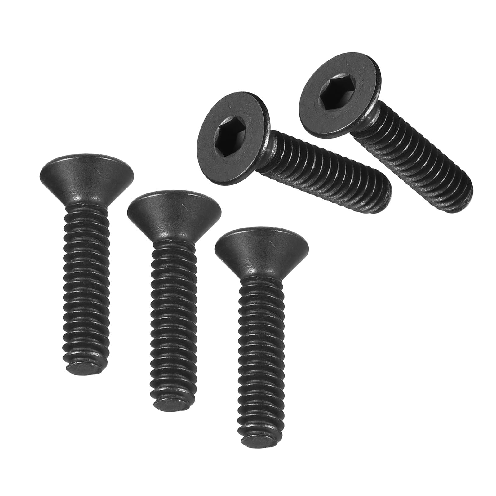 MACHSWON #5-40 x 1/2" Flat Head Socket Cap Screws 10.9 Grade Carbon Steel Countersunk Head Allen Head Bolts Fully Threaded Black Oxide Fasteners 20Pcs — image 1