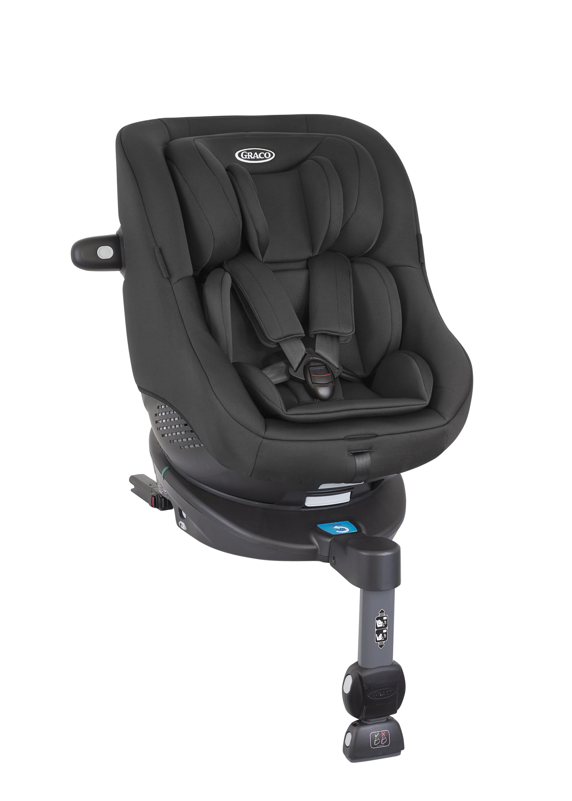 GRACO - Turn2Me i-Size R129 Seggiolino auto ISOFIX con rotazione di 360°, da 40 a 105 cm (dalla nascita fino ai 4 anni circa), Midnight