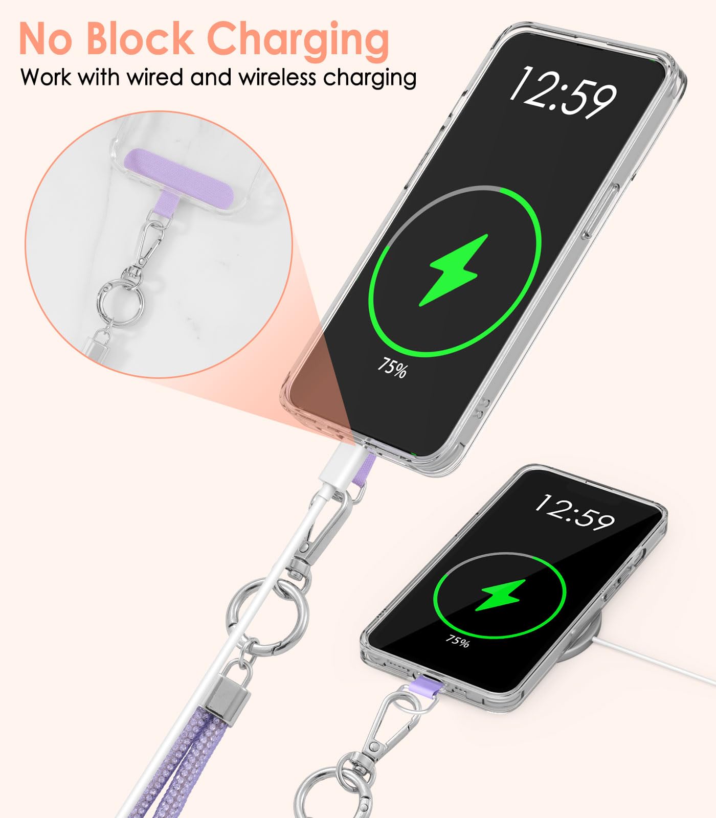 Amazon.com: MoKo Universal Phone Lanyard, Metal Cell Phone Chain