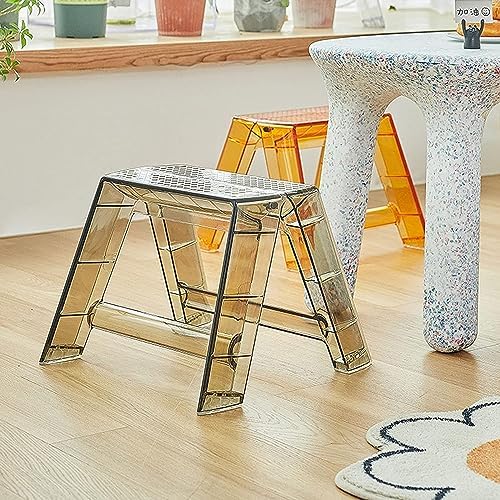 Portable Acrylic Step Ladder - Folding Step Stool for Adults - Clear Transparent Design for Indoor and Outdoor Use